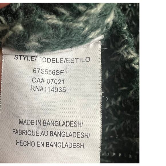 RD Style Sweater Women's Small Green Cowl Neck Cable Knit Long Sleeve Pullover - Picture 5 of 6